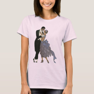 Vintage Art Deco Frischvermählte, Braut und Bräuti T-Shirt