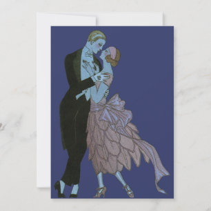 Vintage Art Deco Frischvermählte, Liebeshochzeitst Ankündigung