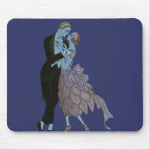 Vintage Art Deco Frischvermählte, Liebeshochzeitst Mousepad