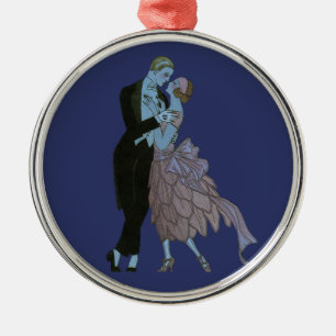 Vintage Art Deco Frischvermählte, Liebeshochzeitst Ornament Aus Metall