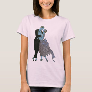 Vintage Art Deco Frischvermählte, Liebeshochzeitst T-Shirt