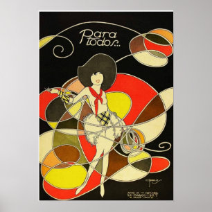 Vintage Art Deco - Für Alle - Cowgirl Poster