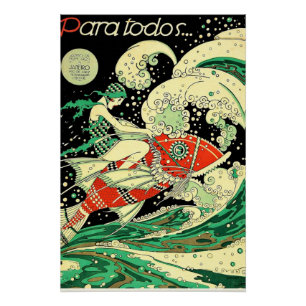 Vintage Art Deco - Für Alle - Psychedelische Welle Poster
