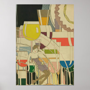 Vintage Art Deco - Für Alle - Psychedelischer Wein Poster