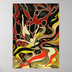 Vintage Art Deco - Für Alle - Psychedelisches Wass Poster