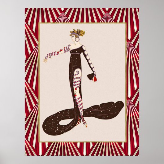 Vintage Art Deco (G.Barbier) Poster. Poster (Vorne)