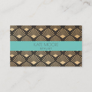 Vintage Art Deco Gatsby Fächer geometrisches Muste Visitenkarte