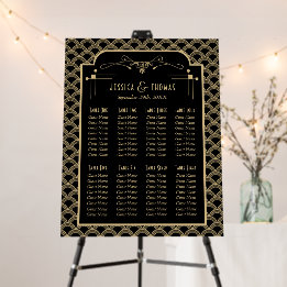 Vintage Art-Déco-Gatsby-Hochzeitssitze der 20er Ja