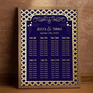 Vintage Art-Déco-Gatsby-Hochzeitssitze der 20er Ja Foliendrucke