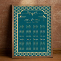 Vintage Art-Déco-Gatsby-Hochzeitssitze der 20er Ja