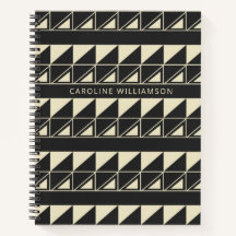Vintage Art Deco Geometrie in Schwarz Personalisie