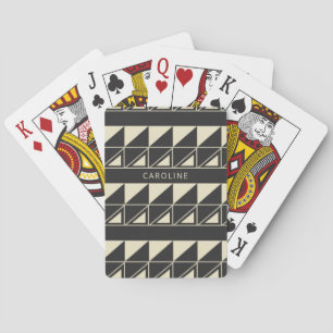 Vintage Art Deco Geometrisch in Schwarz Personalis Spielkarten