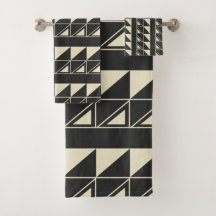 Vintage Art Deco Geometrische Formen Schwarz/Weiß
