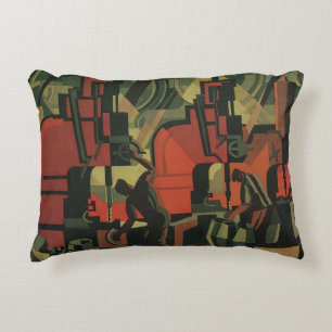 Vintage Art Deco Geschäft industrielle Fertigung Dekokissen