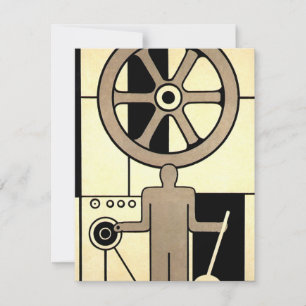 Vintage Art Deco Geschäft Rad und Maschinenarbeite