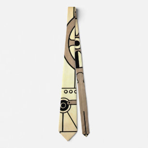 Vintage Art Deco Geschäft Rad und Maschinenarbeite Krawatte