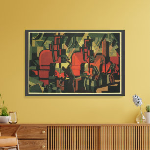 Vintage Art Deco Geschäfts-Industrie-Produktion Leinwanddruck