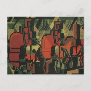 Vintage Art Deco Geschäfts-Industrieproduktion Postkarte