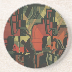 Vintage Art Deco Geschäfts-Industrieproduktion Untersetzer