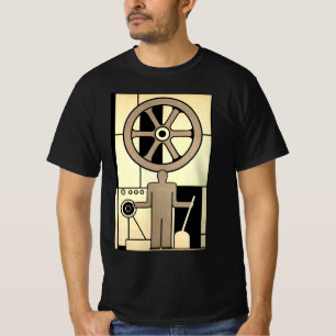 Vintage-Art Deco-Geschäftsrad und Maschinenschloss T-Shirt