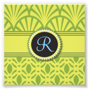 Vintage Art Deco geschwungene Limette Fotodruck