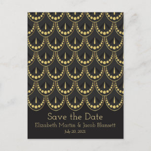 Vintage Art Deco Gold & Braun Heiratsantrag Postkarte