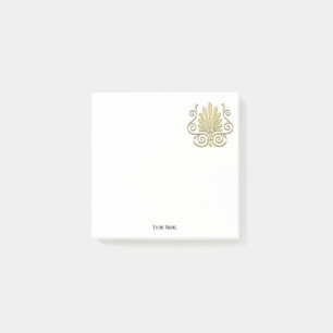 Vintage Art Deco Gold Feder Arabeske Post-it Klebezettel