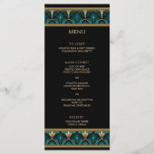 Vintage Art Deco Gold Frame Wedding Menu Menükarte (Vorderseite)