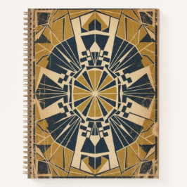 Vintage Art Deco Golden Oktagon geometrisches Jour Notizblock