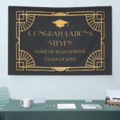 Vintage Art Deco Graduation Banner backdrop (Messe)