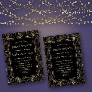 Vintage Art Deco Great Gatsby Brautparty-Einladung Einladung