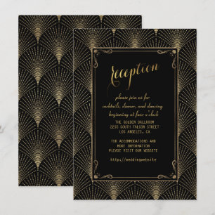 Vintage Art Deco Great Gatsby Hochzeitsempfang Einladung