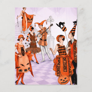 Vintage Art Deco Halloween 1920er Jahre  Flyer
