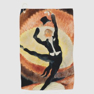 Vintage Art Deco Herren Tänzer Zylinder 1920er Jah Golfhandtuch