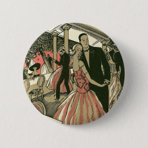 Vintage Art Deco Hochzeit, Erster Tanz der Frischv Button