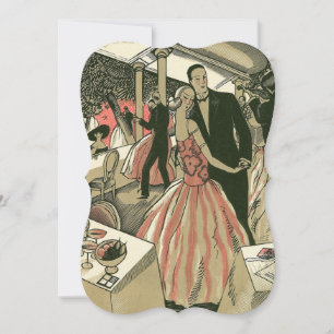 Vintage Art Deco Hochzeit, Erster Tanz der Frischv Einladung