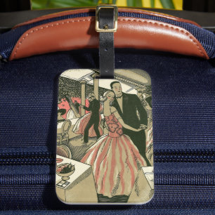 Vintage Art Deco Hochzeit, Erster Tanz der Neuverm Gepäckanhänger