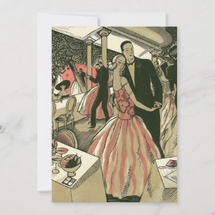 Vintage-Art-Déco-Hochzeit, Erstmaliger Tanz der Ne Ankündigung