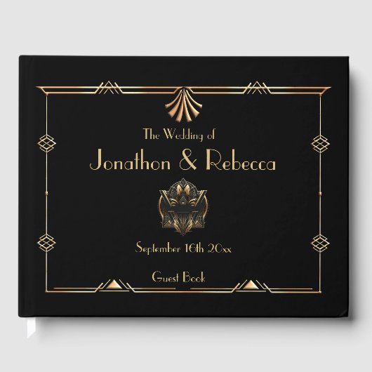 Vintage Art Deco Hochzeit Gästebuch (Vorderseite)