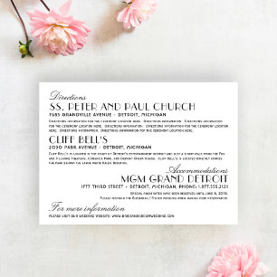 Vintage Art Deco Hochzeitsinformationen Begleitkarte