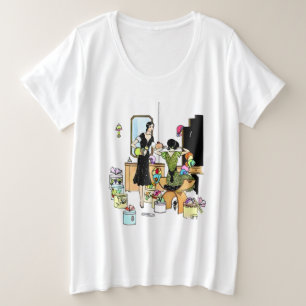 Vintage-Art-Deco-Hutladen-Illustration aus den 192 Große Größe T-Shirt