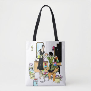 Vintage-Art-Déco-Hutladen-Illustration aus den 192 Tasche