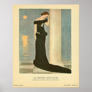 Vintage-Art-Déco-Illustration ~ La Belle Affligee Poster