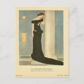 Vintage-Art Deco-Illustration ~ La Belle Affligee Postkarte