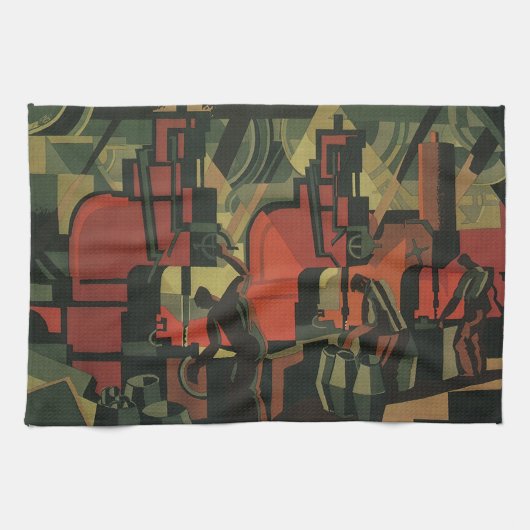 Vintage Art Deco Industrie Geschirrtuch (Horizontal)