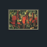 Vintage Art Deco Industrie Leinwanddruck<br><div class="desc">Vintage Illustrationskunst Deko Gewerbefabrik und Arbeitsgestaltung mit einer Stahlherstellung. Arbeiter,  Arbeiter,  Hersteller und Maschinen arbeiten daran,  die Arbeit zu erledigen.</div>