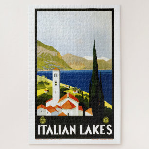 Vintage Art Deco Italienische Seen Reise Tourismus Puzzle