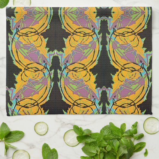 Vintage Art Deco Jazz Geschirrtuch (Gefaltet)