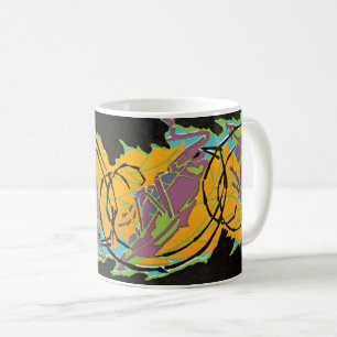 Vintage Art Deco Jazz Pochoir Garten Heuschrecken Kaffeetasse