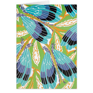 Vintage Art Deco Jazz Pochoir Garten Schädlinge In